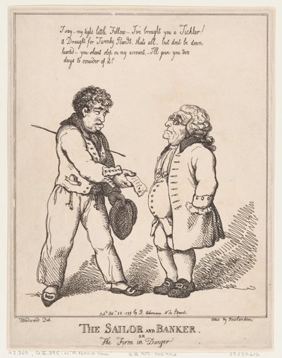 Sjömannen och bankmannen, eller firman i fara, 28 oktober 1799., 28 oktober 1799. av Thomas Rowlandson