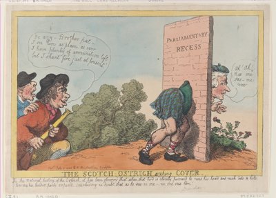 The Scotch Ostrich Seeking Cover, 8 juli 1805., 8 juli 1805. av Thomas Rowlandson