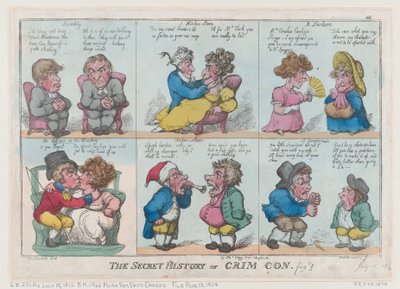 The Secret History of Crim Con, Fig 1, 18 augusti 1808., 18 augusti 1808. av Thomas Rowlandson