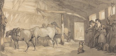 The Stable of an Inn, ca 1790 (grafit & penna & bläck & akvarell på papper) av Thomas Rowlandson