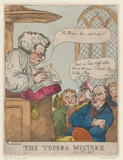 The Topers misstag, 20 juli 1801., 20 juli 1801. av Thomas Rowlandson