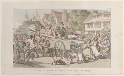 The Vicar i sällskap med Strolling Players, från The Vicar of Wakefield, 1 maj, ..., 1 maj 1817. av Thomas Rowlandson