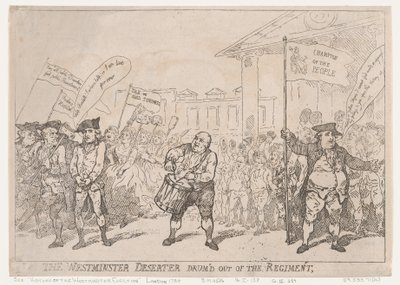 Desertören i Westminster trummade ut ur regementet, 18 maj 1784, 18 maj 1784. av Thomas Rowlandson