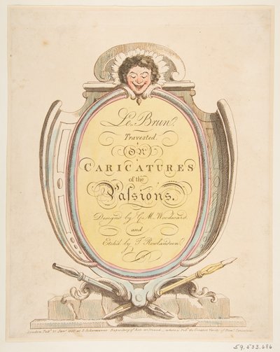 Titelsida: Le Brun Travested, eller Caricatures of the Passions, 21 januari 1800. av Thomas Rowlandson