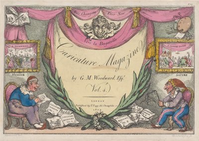 Titelsida, The Caricature Magazine av G. M. Woodward, Vol. 4, 1809., 1809. av Thomas Rowlandson