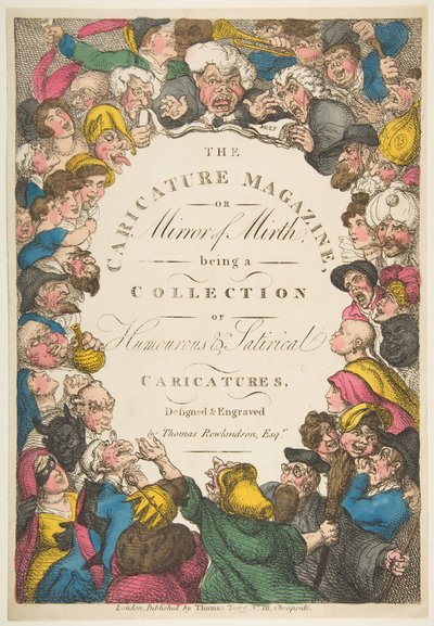 Titelsida, The Caricature Magazine, eller Mirror of Mirth, 19 november 1808. av Thomas Rowlandson