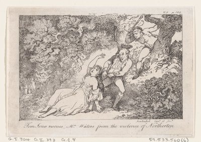 Tom Jones räddar Mrs Waters från våldet i Northerton, från The History of Tom Jon..., 1792. av Thomas Rowlandson