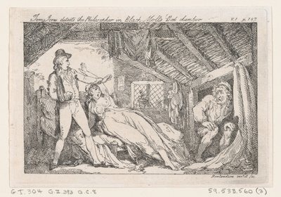 Tom Jones upptäcker filosofen i Black Molls Bedchamber, The History of Tom Jones, en ..., 1792. av Thomas Rowlandson