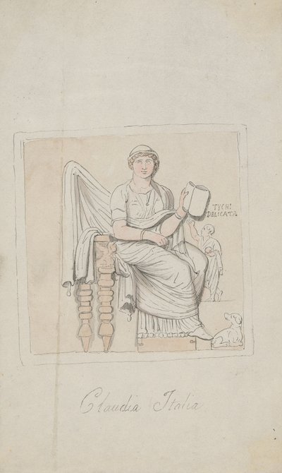 Tombstone, Claudia Italia som musikens allegori av Thomas Rowlandson