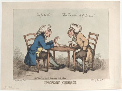 Twopenny Cribbage, [1 oktober 1799], återutgiven 1810., [1 oktober 1799], återutgiven 1810. av Thomas Rowlandson