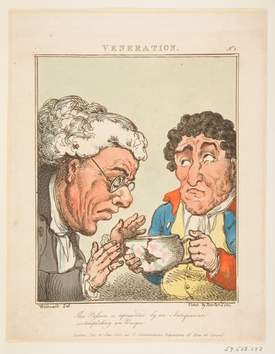 Venation Le Brun Travested, eller Caricatures of the Passions, 21 januari 1800. av Thomas Rowlandson