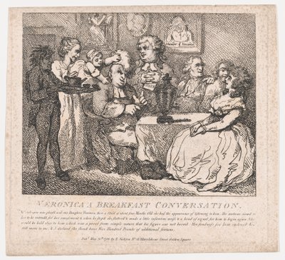 Veronica, a Breakfast Conversation Picturesque Beautys of Boswell, Part the Firs..., 30 maj 1786. av Thomas Rowlandson