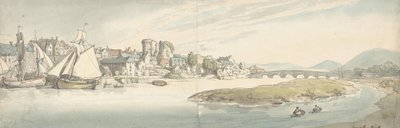 Utsikt över staden vid floden Carwitham Castle, 1775-1827. av Thomas Rowlandson