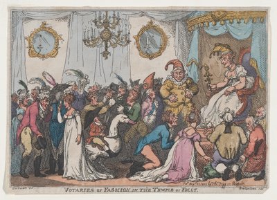 Votaries of Fashion in the Temple of Folly, 25 augusti 1808., 25 augusti 1808. av Thomas Rowlandson