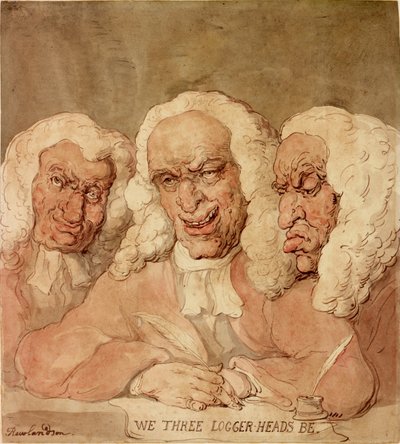We Three Loggerheads Be, c.1805 (bläck, penna och akvarell på papper) av Thomas Rowlandson