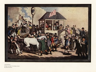 Väger en jockey på en våg på en racerbana av Thomas Rowlandson