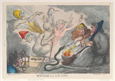 Häxor i en höloft, 29 april 1807, 29 april 1807. av Thomas Rowlandson