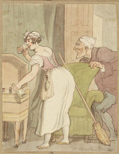 Kvinna fångad för att stjäla en drink av Thomas Rowlandson