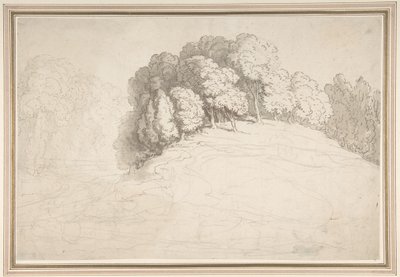 Skogbeklädd sluttning med hjortar av Thomas Rowlandson