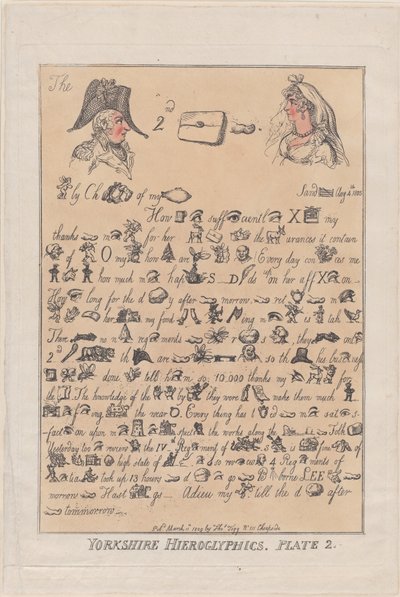 Yorkshire Hieroglyfer, tavla 2, 11 mars 1809., 11 mars 1809. av Thomas Rowlandson