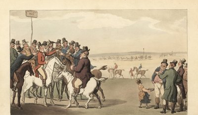 Ung engelsk gentleman som spelar på Newmarket racerbana av Thomas Rowlandson