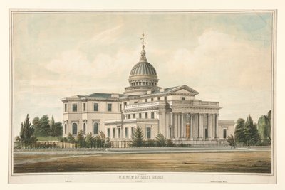 N.E. Utsikt över State House byggt 1794 - Trenton, N.J. Ändrad och förstorad 1845-6 av Thomas S. Sinclair