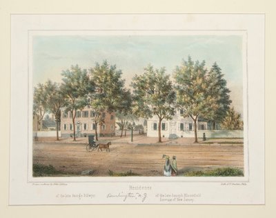 Bostad / av den sene George Dillwyn / av den framlidne Joseph Bloomfield (Burlington, NJ), från 14 vyer av Burlington av Thomas S. Sinclair