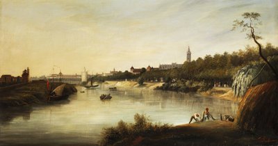 Utsikt över en engelsk (?) stad av Thomas Sewell Robins