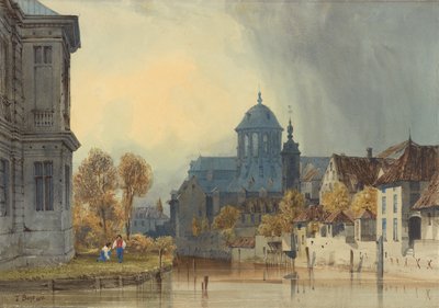 En vy över kyrkan Our Lady of Hanswijk, Mechelen (Malines), Belgien av Thomas Shotter Boys