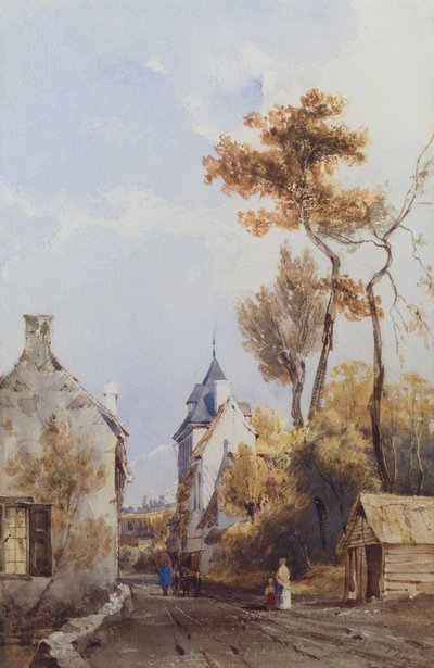 Utsikt över en bygata, Waterloo av Thomas Shotter Boys