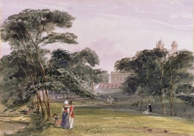 Figurer i parken nedanför observatoriet, Greenwich, ca 1850 (akvarell) av Thomas Shotter Boys
