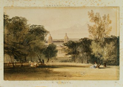 Greenwich Hospital från parken, 1830 av Thomas Shotter Boys