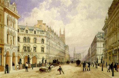 Holborn Viadukt ser österut, City of London av Thomas Shotter Boys
