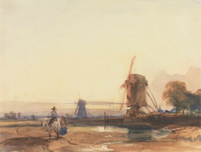 Landskap med väderkvarnar av Thomas Shotter Boys