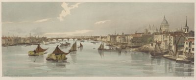 London As It Is: Blackfriars, från Southwark Bridge av Thomas Shotter Boys