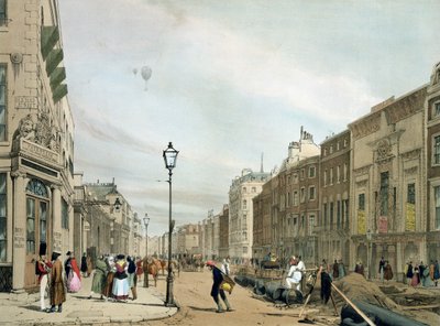 Piccadilly från hörnet av Old Bond Street, från "London As It Is", graverad och utgiven av konstnären. av Thomas Shotter Boys