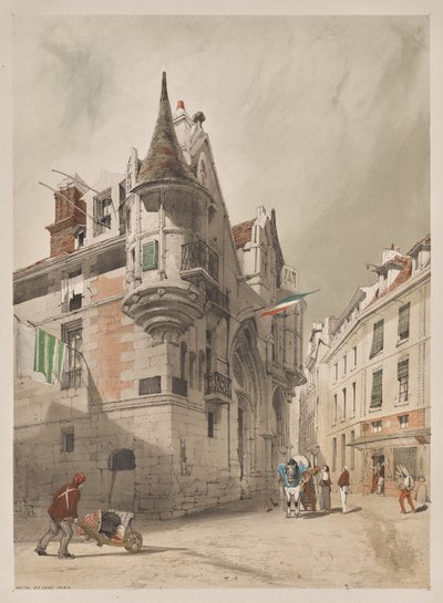 Pittoresk arkitektur i Paris, Gent, Antwerpen, Rouen: Hotel de Sens, Paris av Thomas Shotter Boys