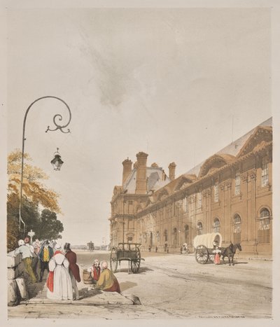 Pittoresk arkitektur i Paris, Gent, Antwerpen, Rouen: Pavillion de Flors, Tuileries, Paris av Thomas Shotter Boys