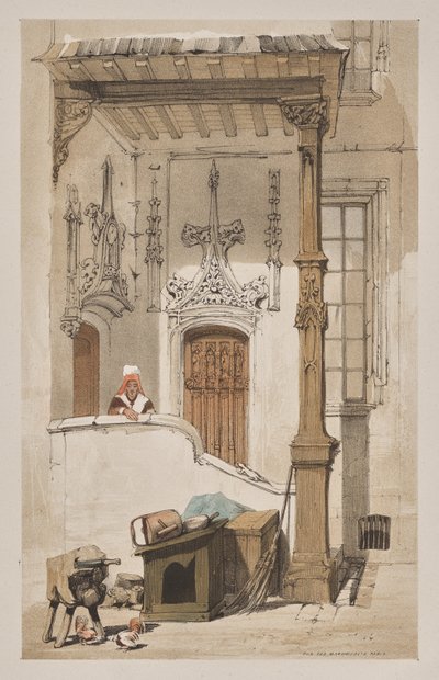 Pittoresk arkitektur i Paris, Gent, Antwerpen, Rouen: Rue des Marmousets, Paris av Thomas Shotter Boys