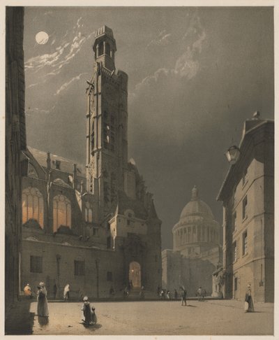 Pittoresk arkitektur i Paris, Gent, Antwerpen, Rouen: St. Etienne du Mont och Pantheon, Paris av Thomas Shotter Boys