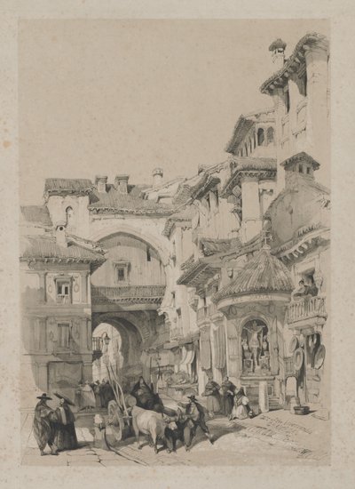 Pittoreska skisser i Spanien: Porten till Vivarrambla, Granada av Thomas Shotter Boys