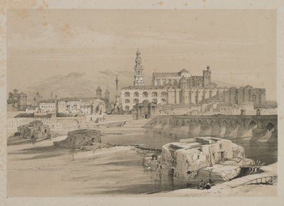 Pittoreska skisser i Spanien: Rester av en romersk bro på Guadalquiver, Cordova, 1837. av Thomas Shotter Boys
