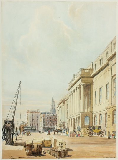 The Custom House, tallrik tre från Original Views of London as It Is av Thomas Shotter Boys