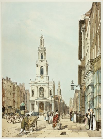 The Strand, skylt 21 från Original Views of London as It Is av Thomas Shotter Boys
