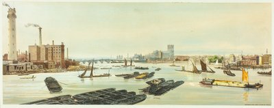 Westminster, från Waterloo Bridge, skylt nitton från Original Views of London as It Is av Thomas Shotter Boys