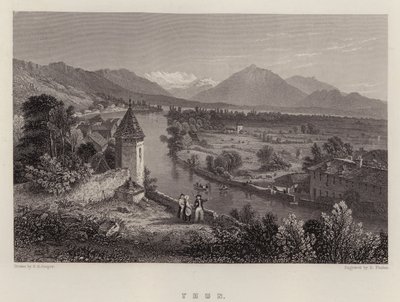 Thun (färg litho) av Thomas Sidney (after) Cooper