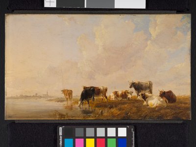 Boskap vid en flod, 1835 av Thomas Sidney Cooper
