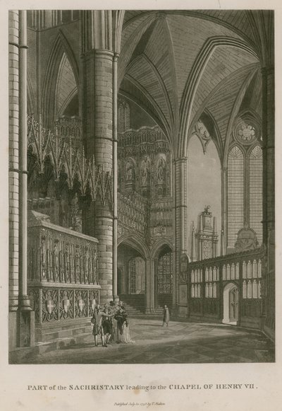 En del av Sachristary som leder till Chapel of King Henry VII, Westminster Abbey, London av Thomas Snr. Malton