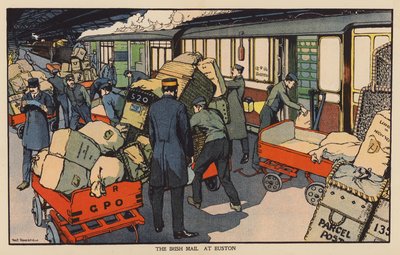 The Irish Mail vid Euston (färglitografi) av Thomas Somerfield