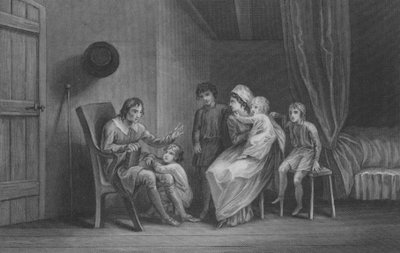 Christian uttrycker sin rädsla för sin familj av Thomas Stothard
